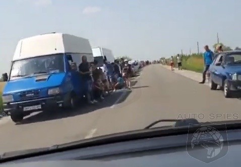 WATCH! NOT How You Want To Spend a Saturday In Your Car. Thousands Fleeing Area Near Ukrainian Nuclear Plant