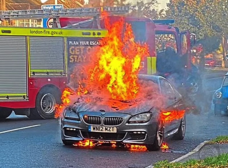 WATCH! Miraculous Escape: Motorist Cheats Death as BMW Bursts into Flames!
