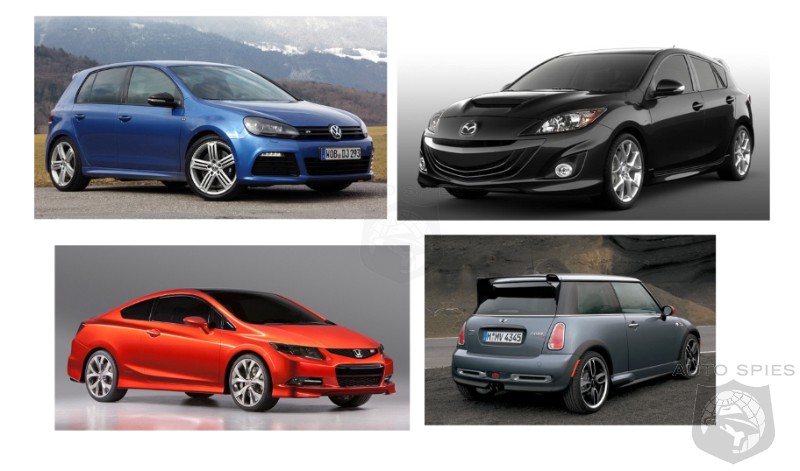CAR WARS: VW GTI vs. Civic Si vs. MazdaSpeed3 vs. MINI Cooper S. WHO WINS?