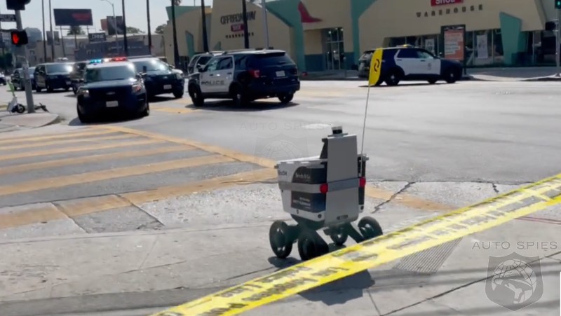 Robot Cuts Through Police Crime Scene To Make Food Delivery