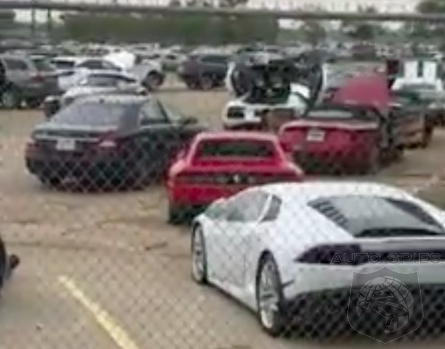 VIDEO: THIS Is Where Hurricane Harvey Flooded Vehicles Go To Die — Ferrari, Lamborghini, Bentley And MORE!