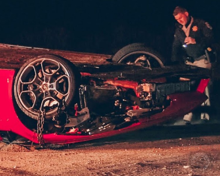 Police On The Prowl For Driver Who Left Their Lamborghini Huracan Shiny Side DOWN After Crash